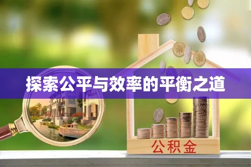 都匀探索公平与效率的平衡之道